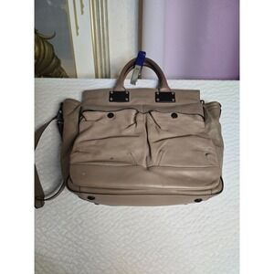 rag & bone Beige Leather Satchel with Front Pockets